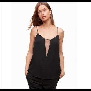 Aritzia Babaton Mesh V black cami